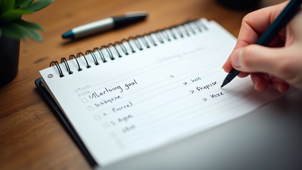 Osobní cíle napsané v diáru s vyznačením priorit a termínů