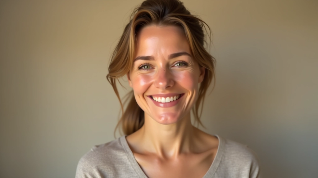 Profilová fotografie ženy středního věku, úsměv, přátelský pohled